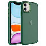 Apple iPhone 11 Kılıf Buzlu Sert PC Zore May Kapak Koyu Yeşil