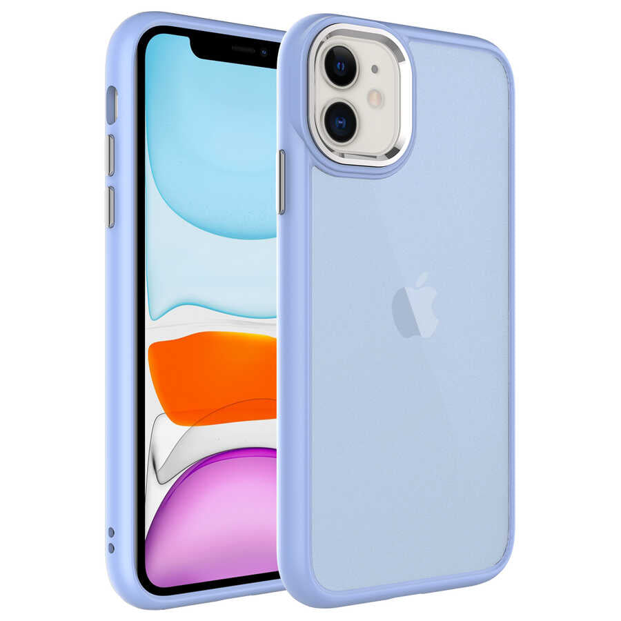 Apple iPhone 11 Kılıf Buzlu Sert PC Zore May Kapak Lila