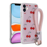 Apple iPhone 11 Kılıf Desenli El Askılı İpli Zore Astana Silikon Kapak Kiraz
