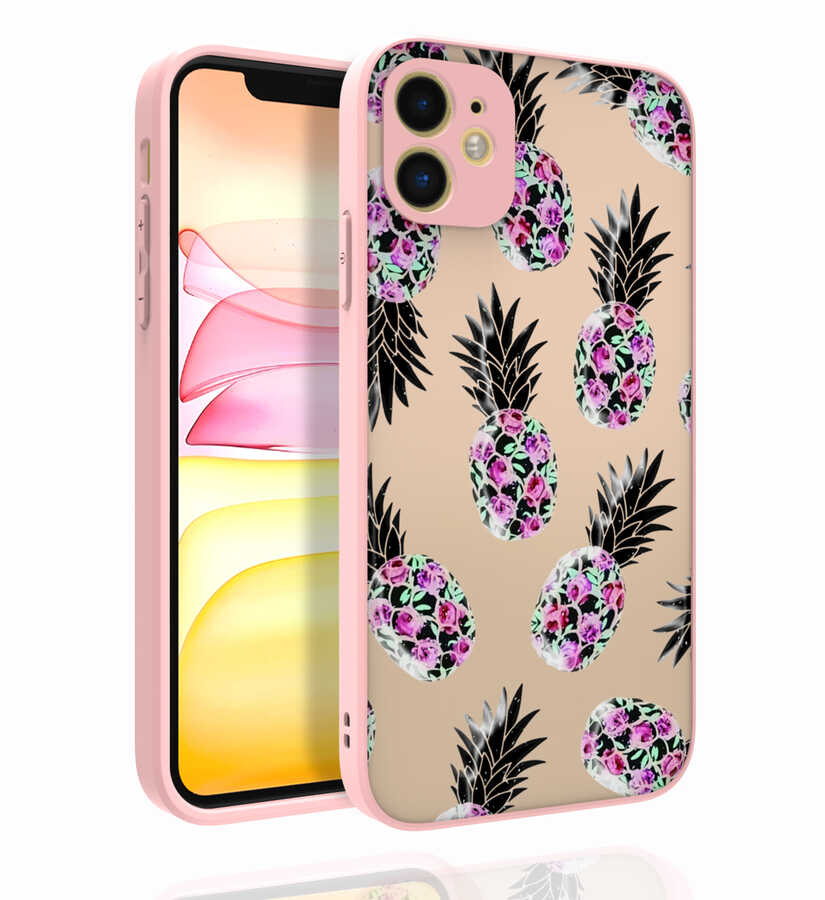Apple iPhone 11 Kılıf Desenli Kamera Korumalı Parlak Zore Nora Kapak NO1