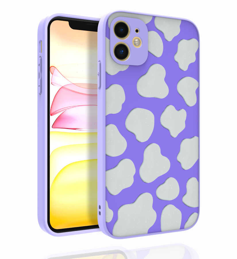 Apple iPhone 11 Kılıf Desenli Kamera Korumalı Parlak Zore Nora Kapak NO6