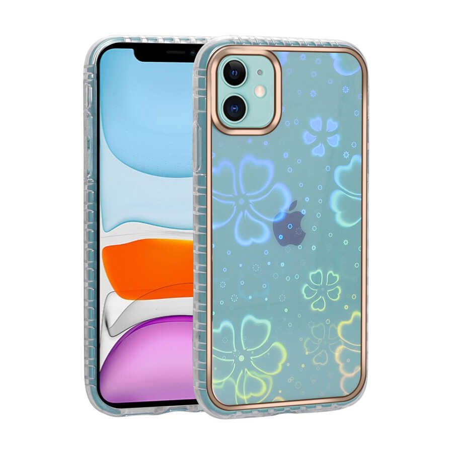 Apple iPhone 11 Kılıf Desenli Parlayan Transparan Zore Avva Kapak NO5