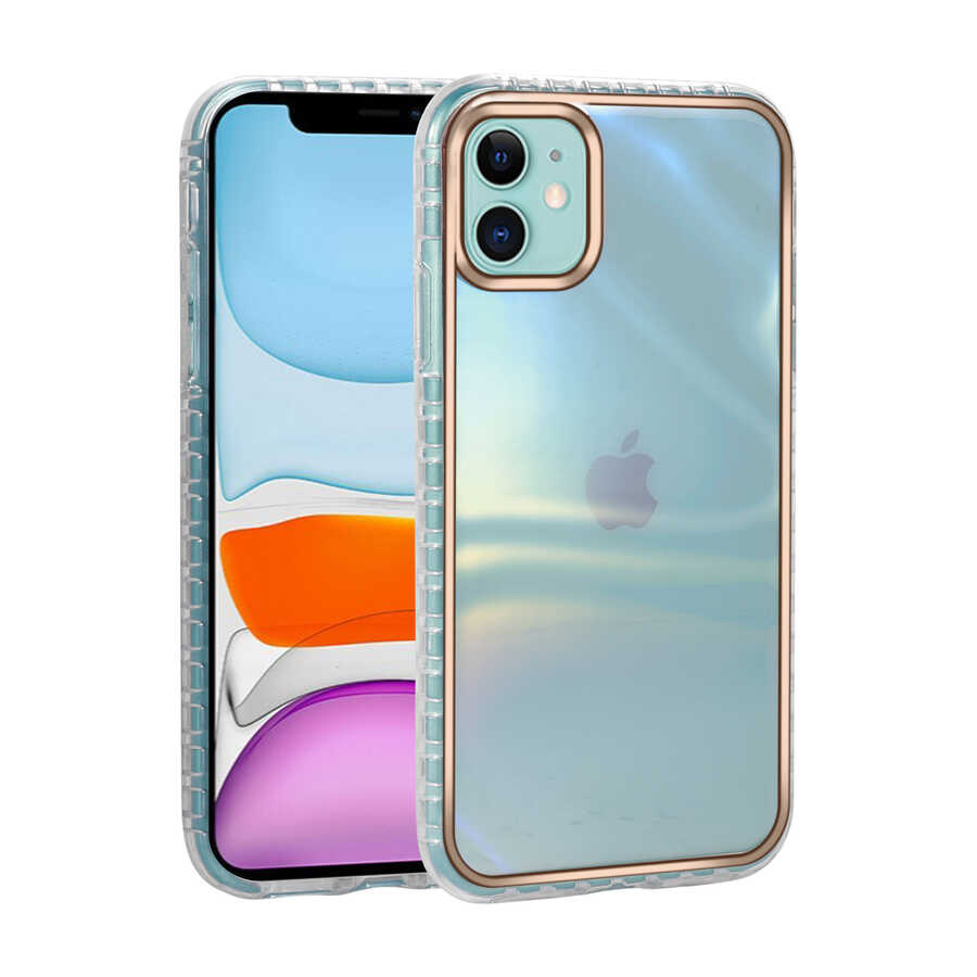 Apple iPhone 11 Kılıf Desenli Parlayan Transparan Zore Avva Kapak NO6