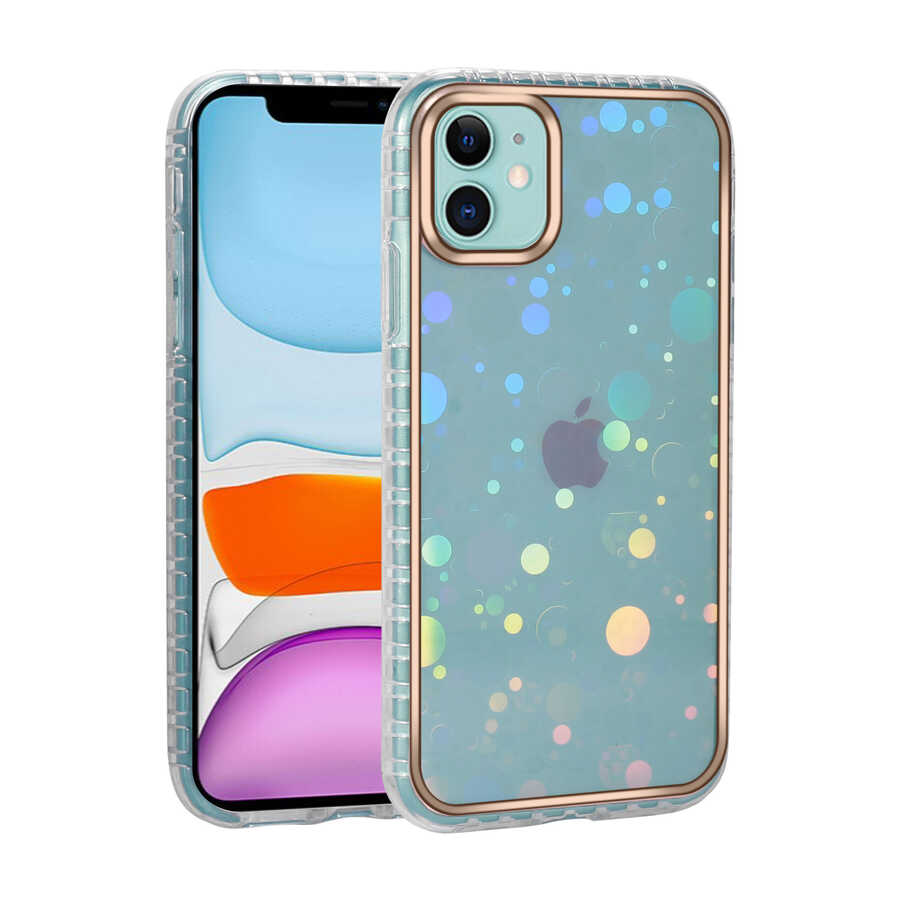 Apple iPhone 11 Kılıf Desenli Parlayan Transparan Zore Avva Kapak NO2