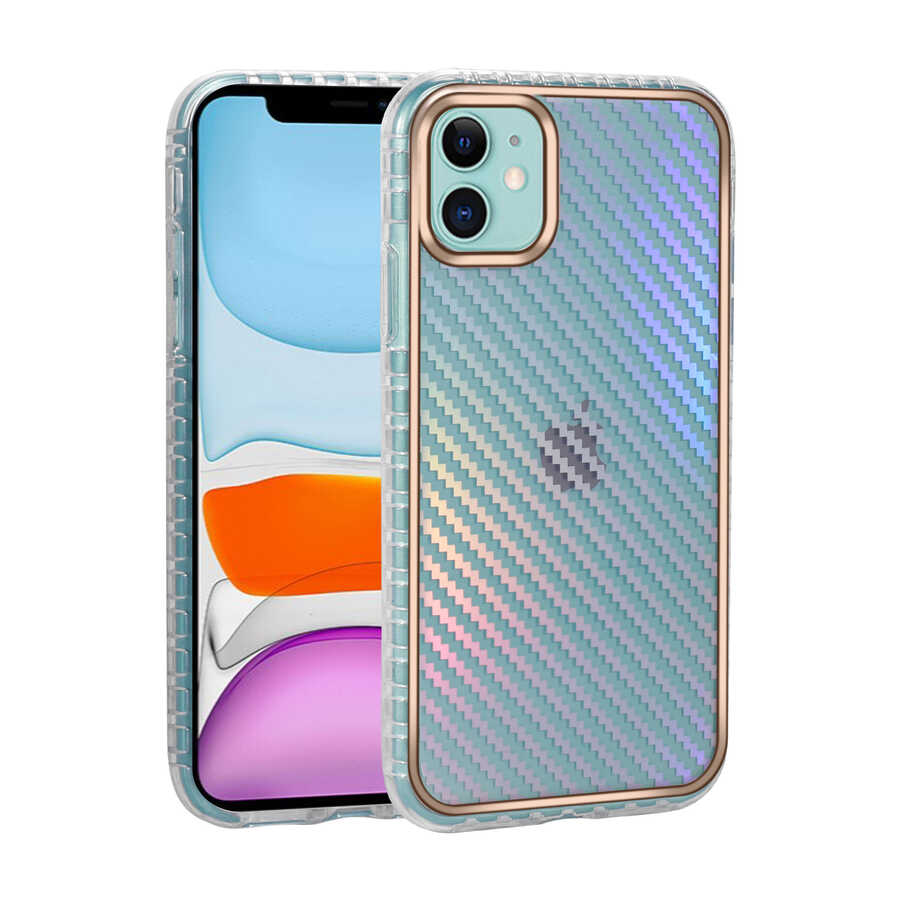 Apple iPhone 11 Kılıf Desenli Parlayan Transparan Zore Avva Kapak NO8
