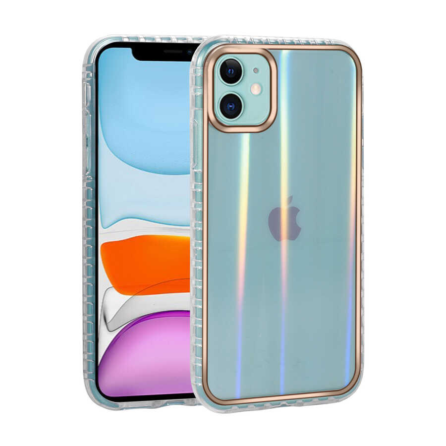 Apple iPhone 11 Kılıf Desenli Parlayan Transparan Zore Avva Kapak NO7