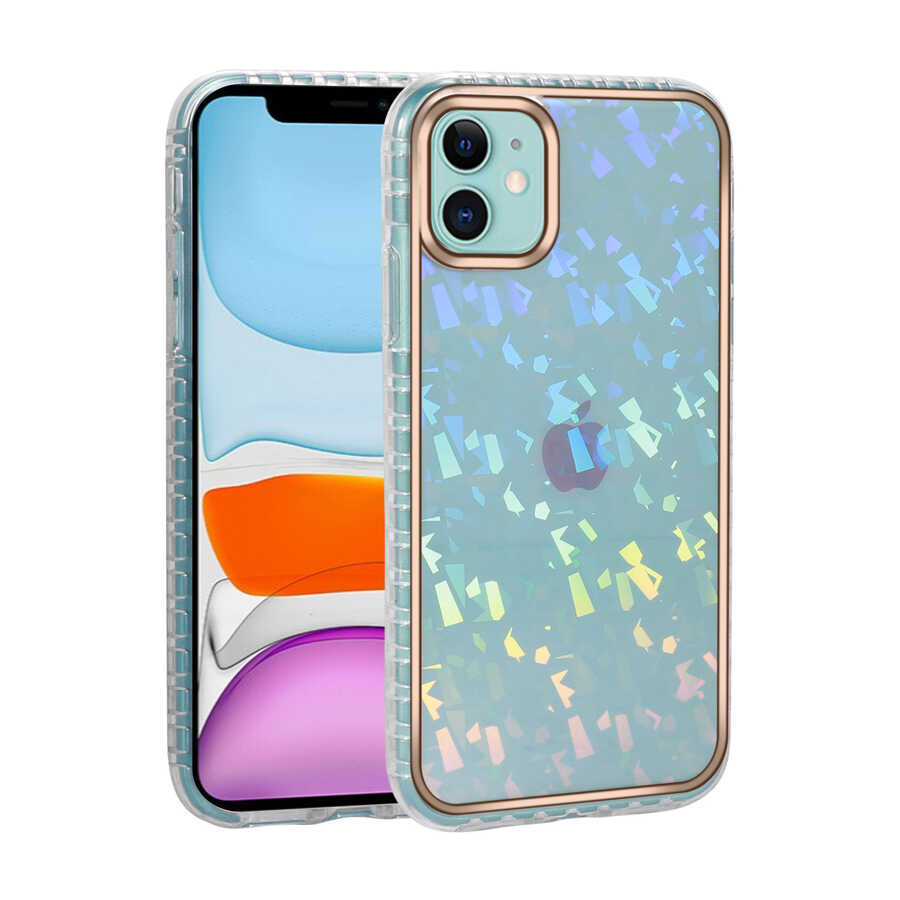 Apple iPhone 11 Kılıf Desenli Parlayan Transparan Zore Avva Kapak NO8