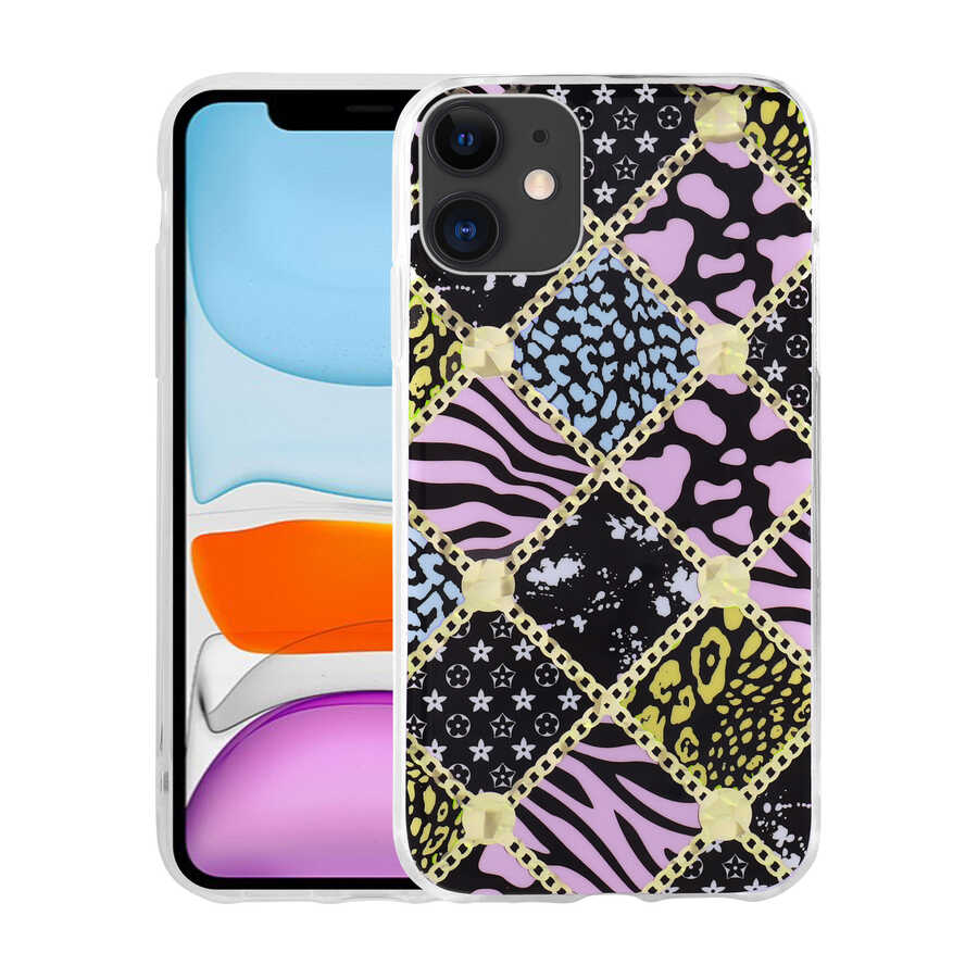 Apple iPhone 11 Kılıf Desenli Sert Zore Elnov Kapak NO6