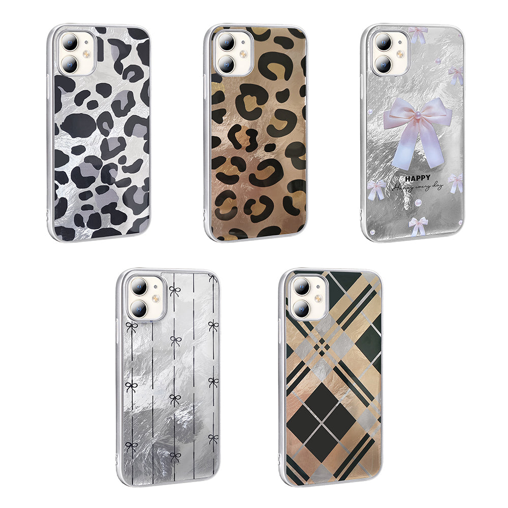Apple iPhone 11 Kılıf Desenli Zore Mep Kapak Gri Leopar