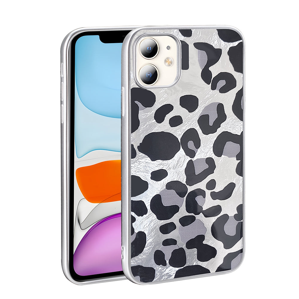 Apple iPhone 11 Kılıf Desenli Zore Mep Kapak Gri Leopar