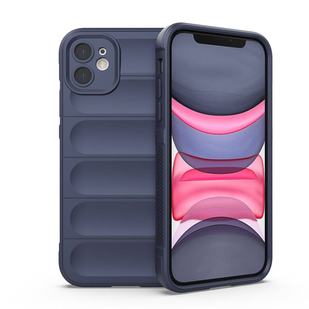 Apple iPhone 11 Kılıf Esnek TPU Oyuklu Arka Yüzey Tasarımlı Zore Etnik Silikon Kapak Lacivert