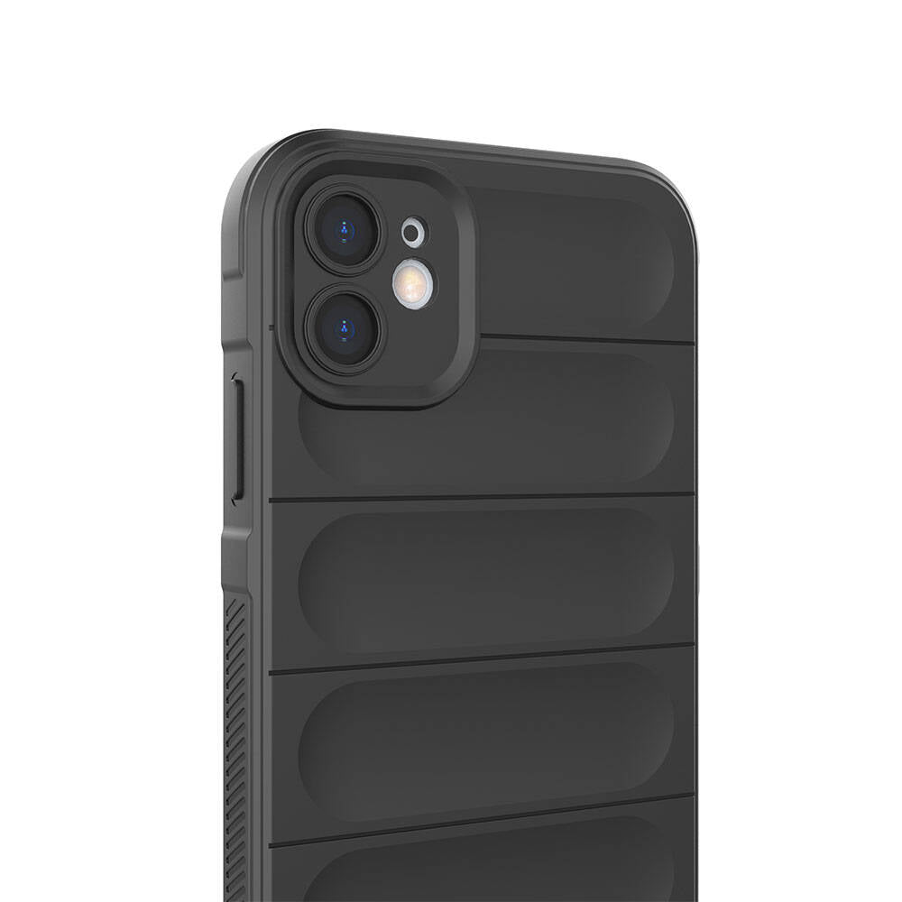 Apple iPhone 11 Kılıf Esnek TPU Oyuklu Arka Yüzey Tasarımlı Zore Etnik Silikon Kapak Koyu Yeşil