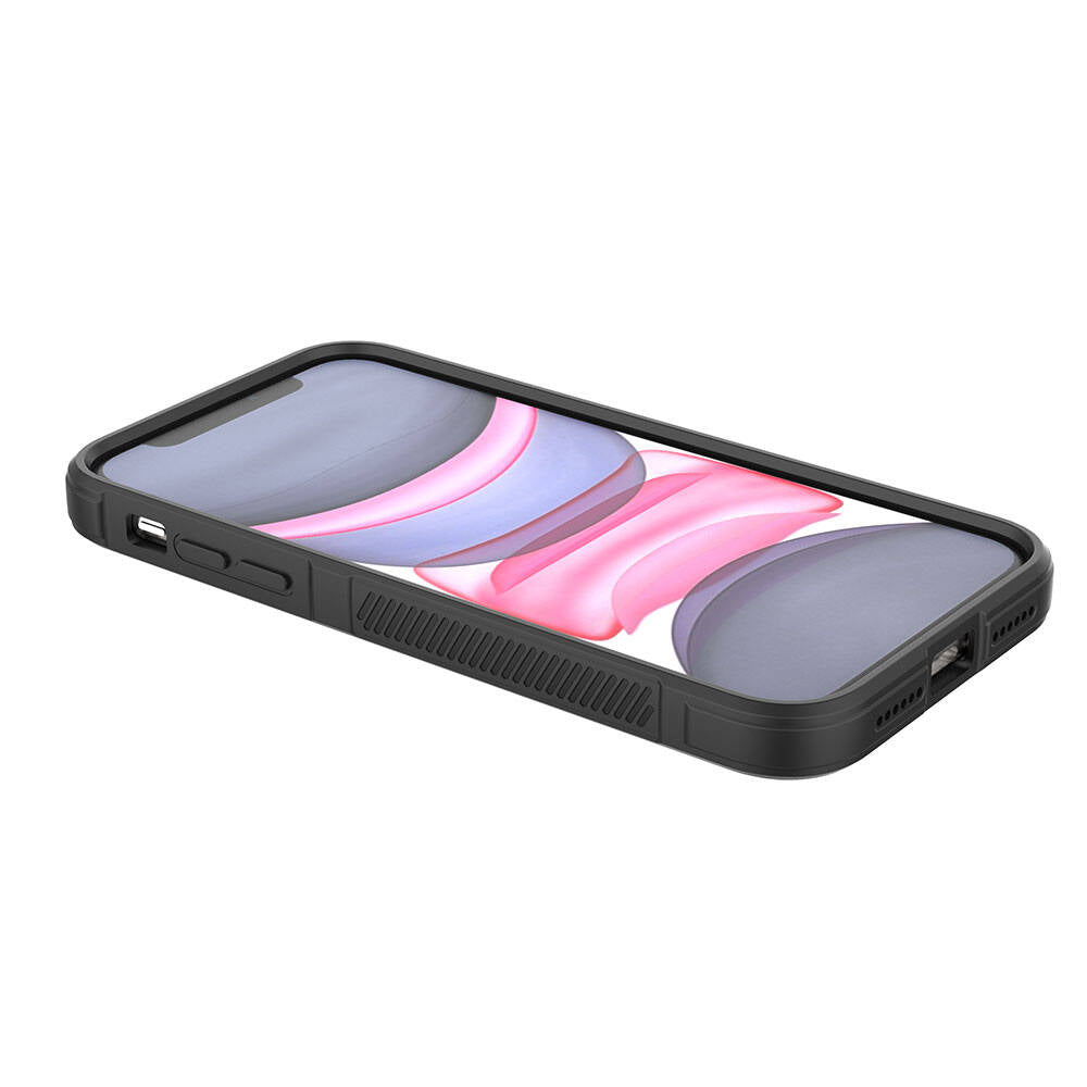 Apple iPhone 11 Kılıf Esnek TPU Oyuklu Arka Yüzey Tasarımlı Zore Etnik Silikon Kapak Koyu Yeşil