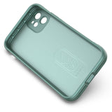 Apple iPhone 11 Kılıf Esnek TPU Oyuklu Arka Yüzey Tasarımlı Zore Etnik Silikon Kapak Koyu Yeşil
