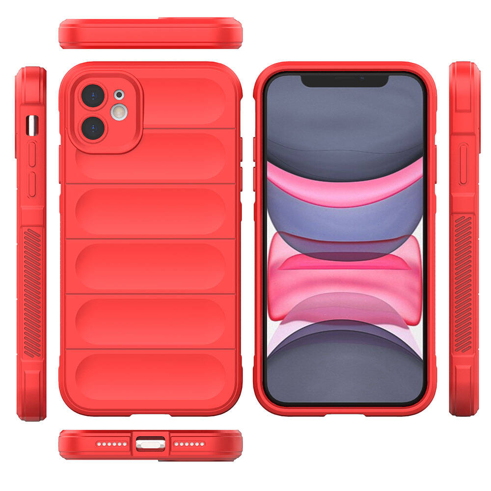 Apple iPhone 11 Kılıf Esnek TPU Oyuklu Arka Yüzey Tasarımlı Zore Etnik Silikon Kapak Koyu Yeşil