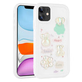 Apple iPhone 11 Kılıf Kabartma Figürlü Parlak Zore Toys Silikon Kapak Beyaz