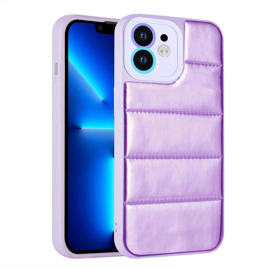 Apple iPhone 11 Kılıf Kamera Korumalı Airbagli Renkli Zore Seksek Kapak Mor
