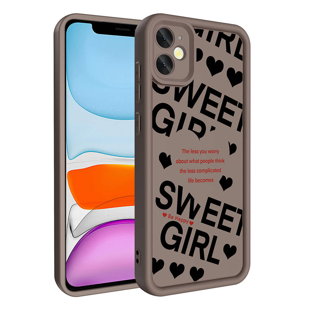 Apple iPhone 11 Kılıf Kamera Korumalı Baskılı Arka Yüzey Zore Klas Kapak Beyaz