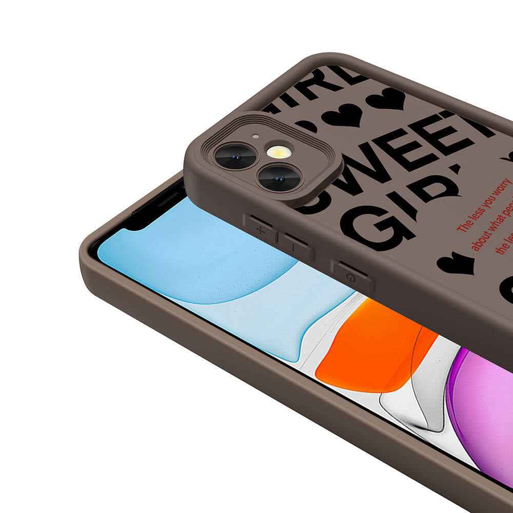 Apple iPhone 11 Kılıf Kamera Korumalı Baskılı Arka Yüzey Zore Klas Kapak Beyaz