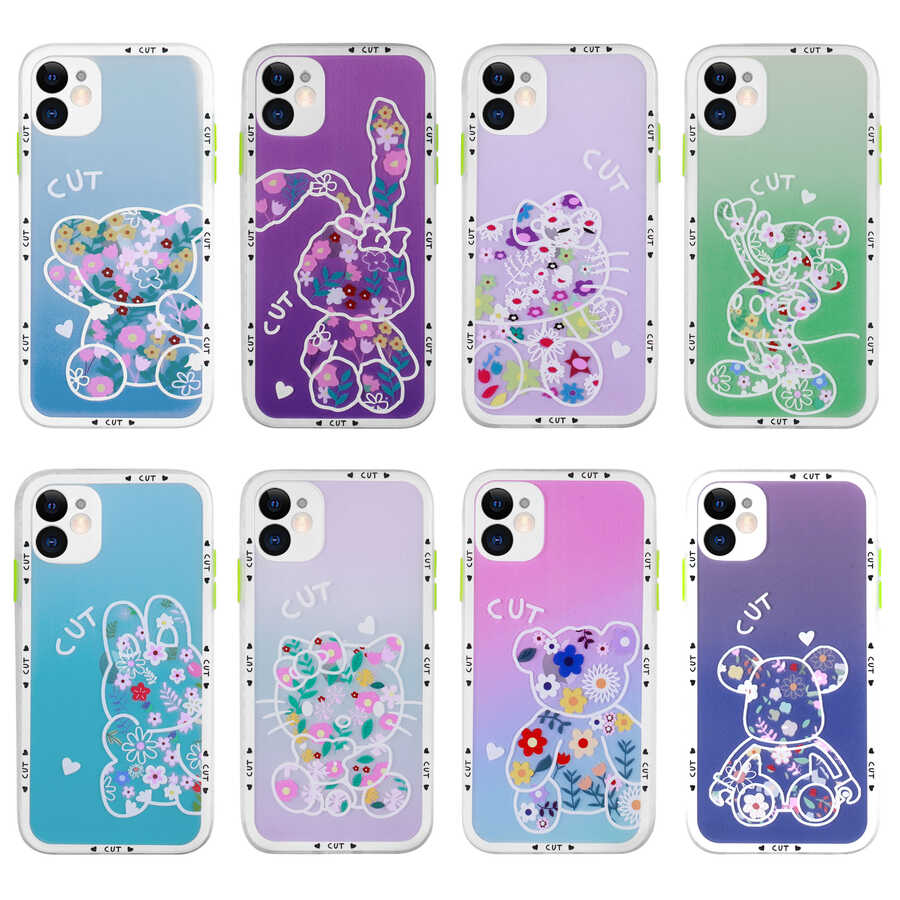 Apple iPhone 11 Kılıf Kamera Korumalı Desenli Sert Zore Hess Kapak NO2