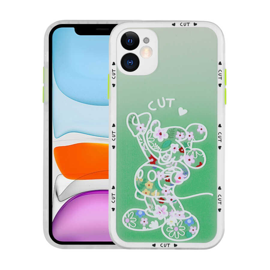 Apple iPhone 11 Kılıf Kamera Korumalı Desenli Sert Zore Hess Kapak NO7