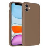 Apple iPhone 11 Kılıf Kamera Korumalı Kartlık Hazneli Zore Vitra Kapak Kahverengi