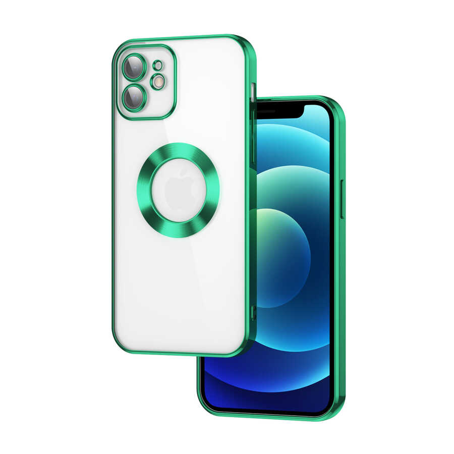 Apple iPhone 11 Kılıf Kamera Korumalı Logo Gösteren Zore Omega Kapak Yeşil