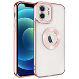Apple iPhone 11 Kılıf Kamera Korumalı Logo Gösteren Zore Omega Kapak Rose Gold