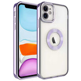 Apple iPhone 11 Kılıf Kamera Korumalı Logo Gösteren Zore Omega Kapak Lila