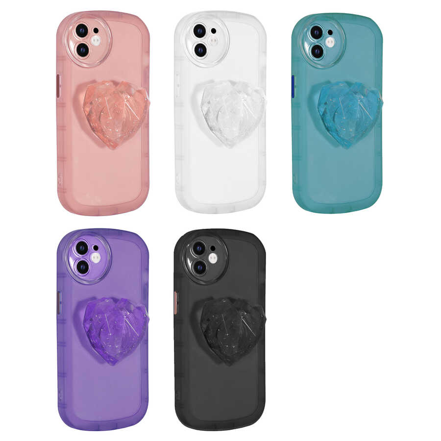 Apple iPhone 11 Kılıf Kamera Korumalı Pop Soketli Renkli Zore Ofro Kapak Beyaz