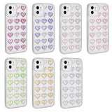 Apple iPhone 11 Kılıf Kamera Korumalı Renkli Kalp Desenli Transparan Zore Kalp Kapak Lila
