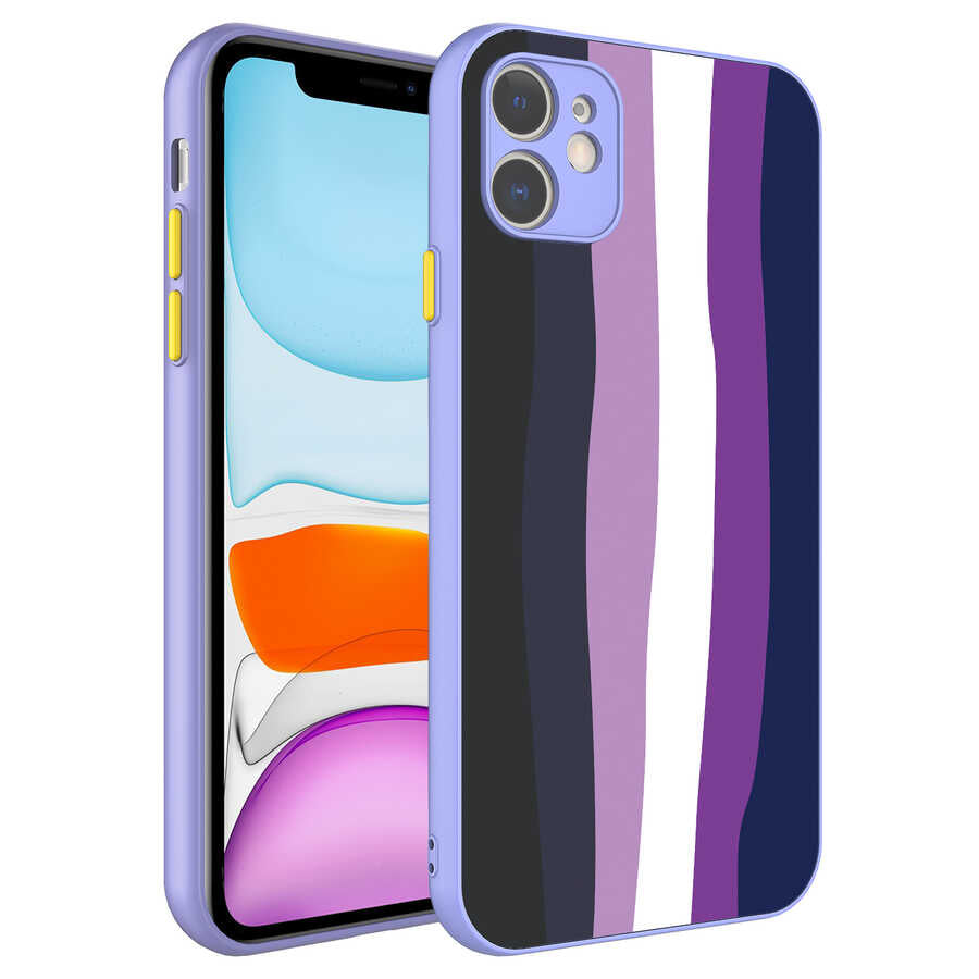 Apple iPhone 11 Kılıf Kamera Korumalı Renkli Temperli Zore X-Cam Kapak NO2