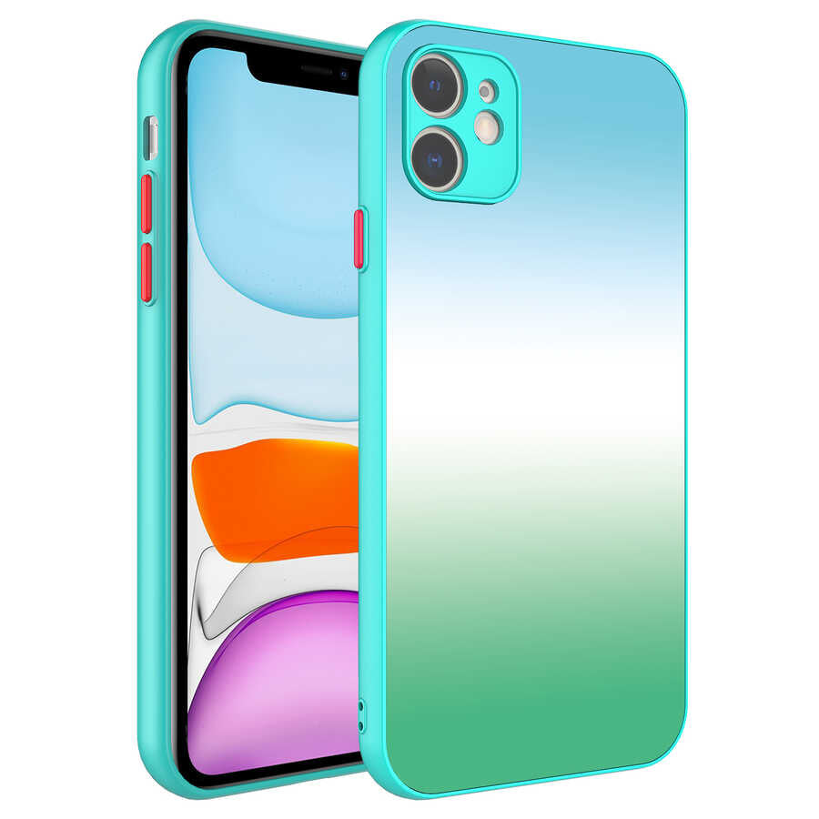 Apple iPhone 11 Kılıf Kamera Korumalı Renkli Temperli Zore X-Cam Kapak NO13
