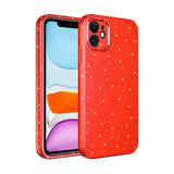 Apple iPhone 11 Kılıf Kamera Korumalı Simli Lüks Zore Koton Kapak Kırmızı
