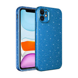 Apple iPhone 11 Kılıf Kamera Korumalı Simli Lüks Zore Koton Kapak Lacivert