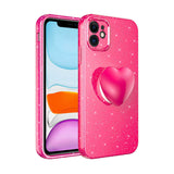 Apple iPhone 11 Kılıf Kamera Korumalı Simli Pop Soketli Lüks Zore Koton Soketli Kapak Lila