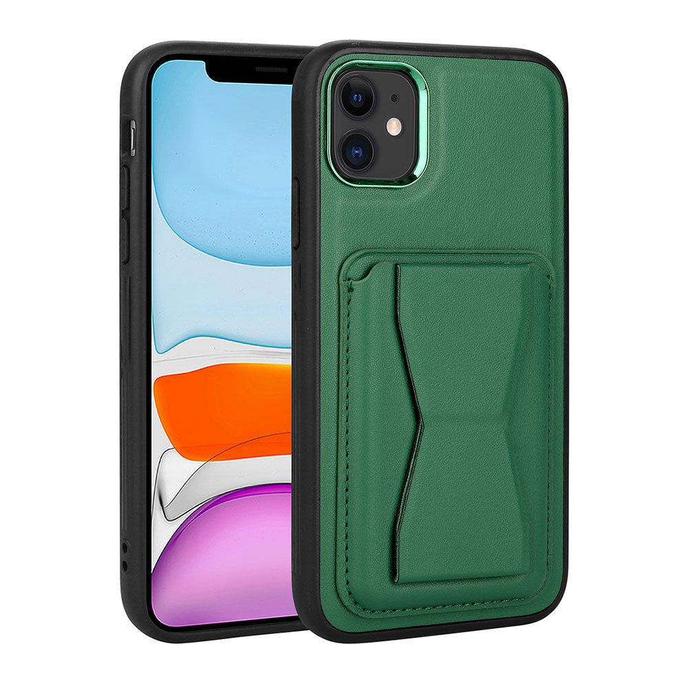 Apple iPhone 11 Kılıf Kartlıklı Standlı Pu Deri Zore Memo Kapak Lacivert