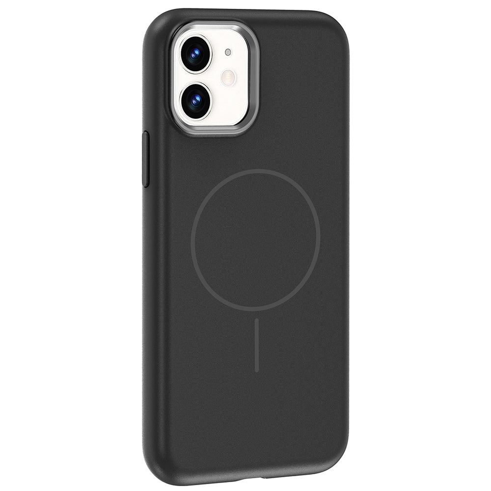 Apple iPhone 11 Kılıf M-Safe Şarj Özellikli Metal Kamera Çerçeveli Zore Edi Silikon Kapak Siyah
