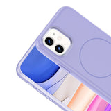 Apple iPhone 11 Kılıf M-Safe Şarj Özellikli Metal Kamera Çerçeveli Zore Edi Silikon Kapak Mor