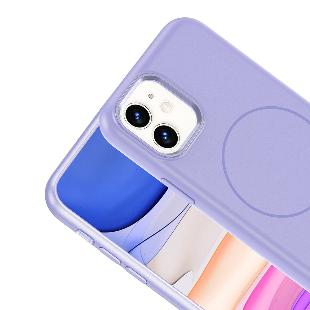 Apple iPhone 11 Kılıf M-Safe Şarj Özellikli Metal Kamera Çerçeveli Zore Edi Silikon Kapak Turuncu