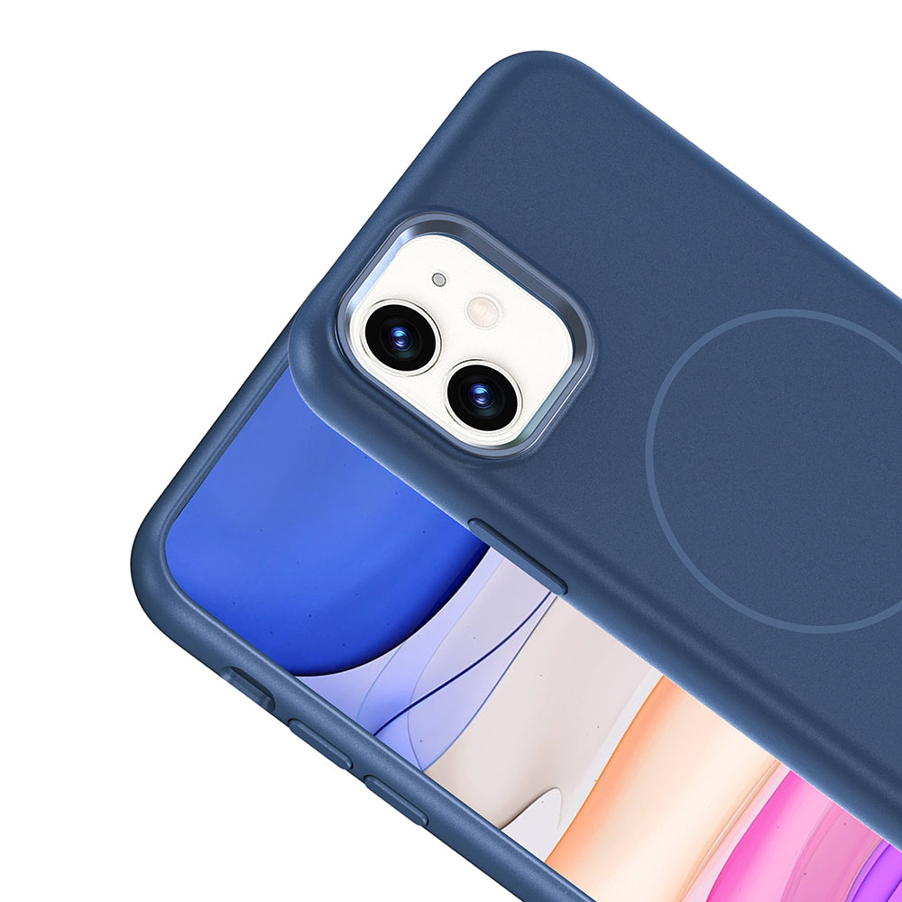 Apple iPhone 11 Kılıf M-Safe Şarj Özellikli Metal Kamera Çerçeveli Zore Edi Silikon Kapak Mor