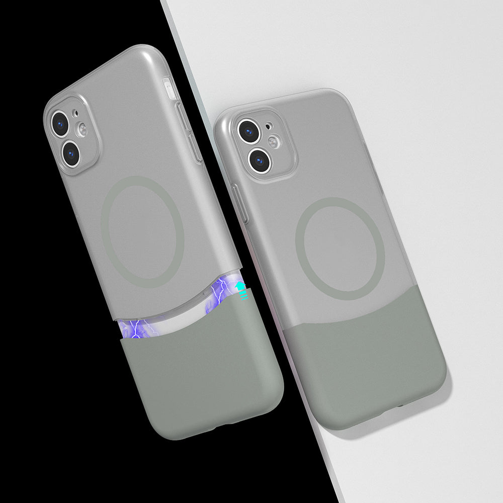 Apple iPhone 11 Kılıf M-Safe Şarj Özellikli Mıknatıslı Zore Duble Kapak Lacivert
