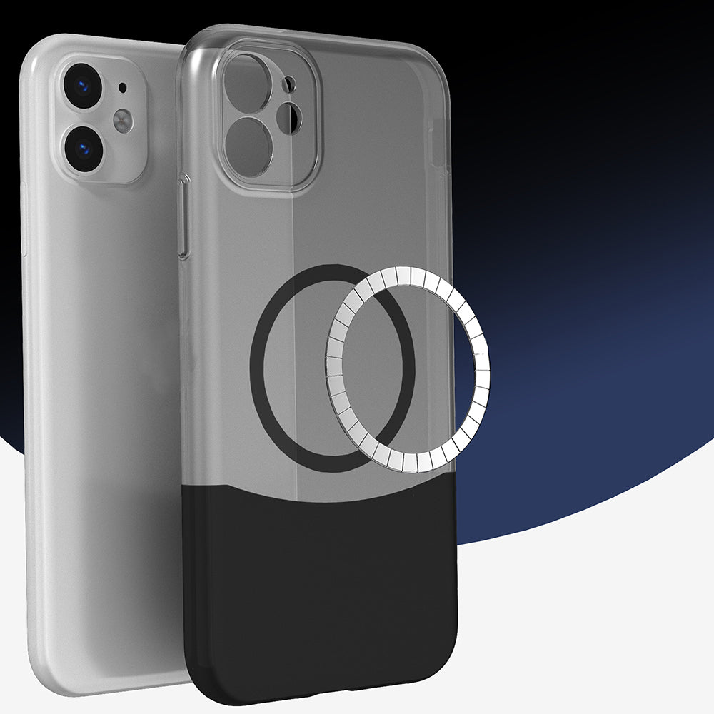 Apple iPhone 11 Kılıf M-Safe Şarj Özellikli Mıknatıslı Zore Duble Kapak Lacivert