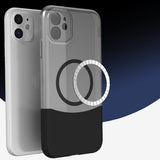 Apple iPhone 11 Kılıf M-Safe Şarj Özellikli Mıknatıslı Zore Duble Kapak Siyah