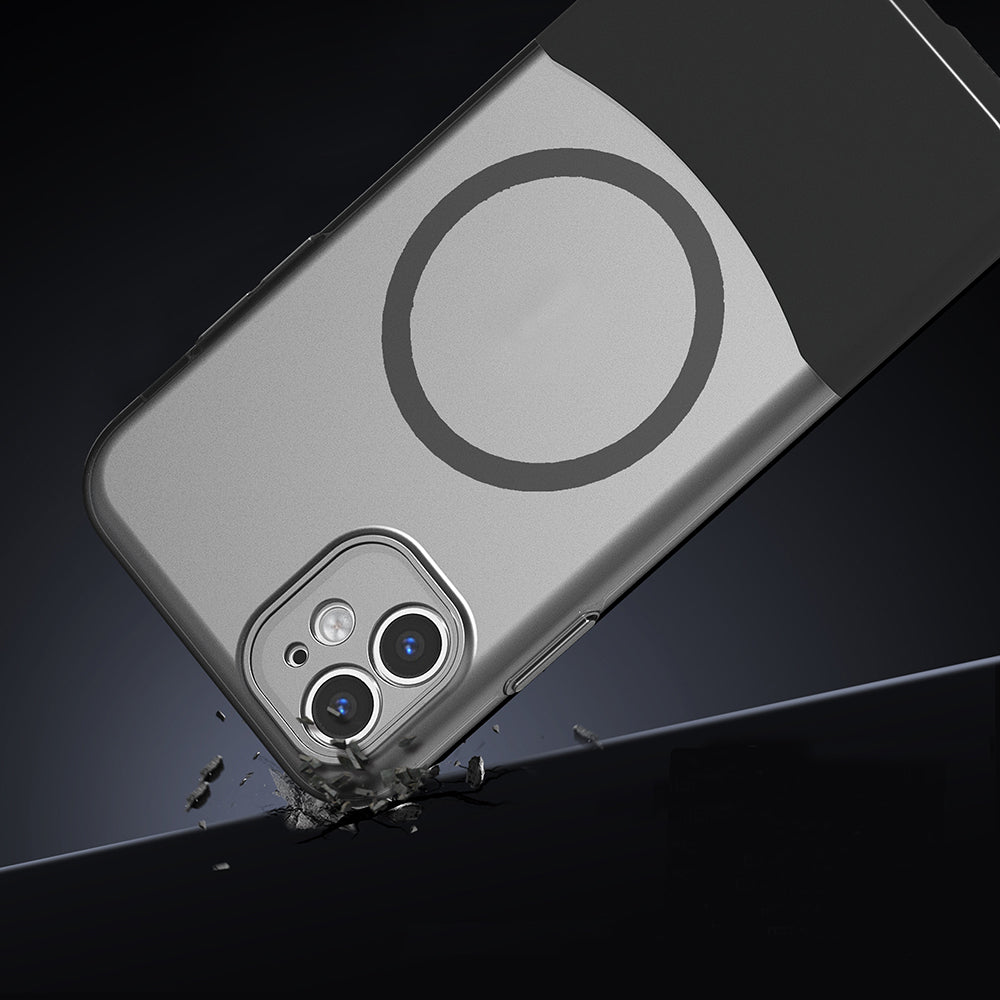 Apple iPhone 11 Kılıf M-Safe Şarj Özellikli Mıknatıslı Zore Duble Kapak Lacivert