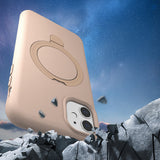 Apple iPhone 11 Kılıf M-safe Şarj Özellikli Standlı Zore Samara Kapak Siyah