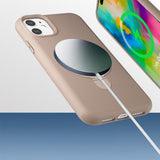Apple iPhone 11 Kılıf M-safe Şarj Özellikli Standlı Zore Samara Kapak Siyah
