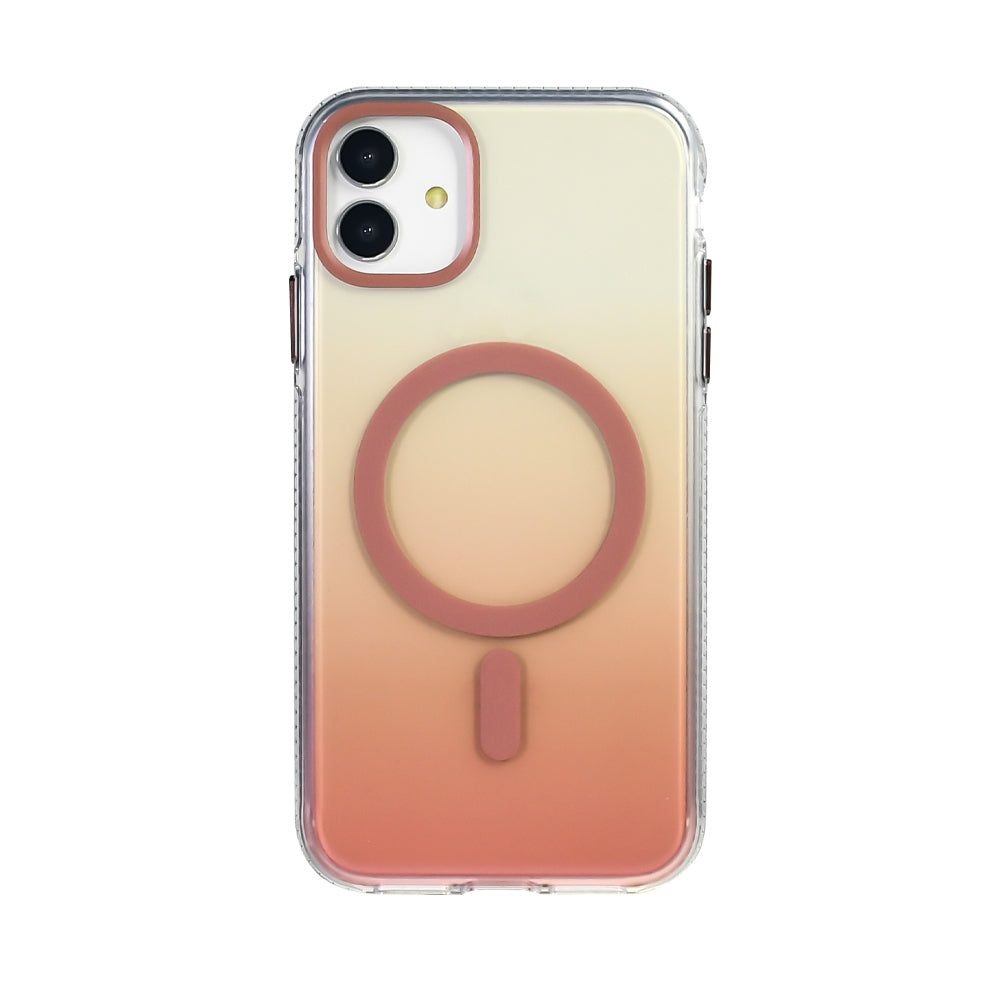 Apple iPhone 11 Kılıf M-safe Şarj Özellikli Transparan Renk Geçişli Zore Toros Kapak Gri
