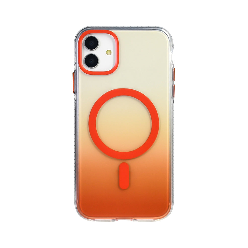 Apple iPhone 11 Kılıf M-safe Şarj Özellikli Transparan Renk Geçişli Zore Toros Kapak Rose Gold