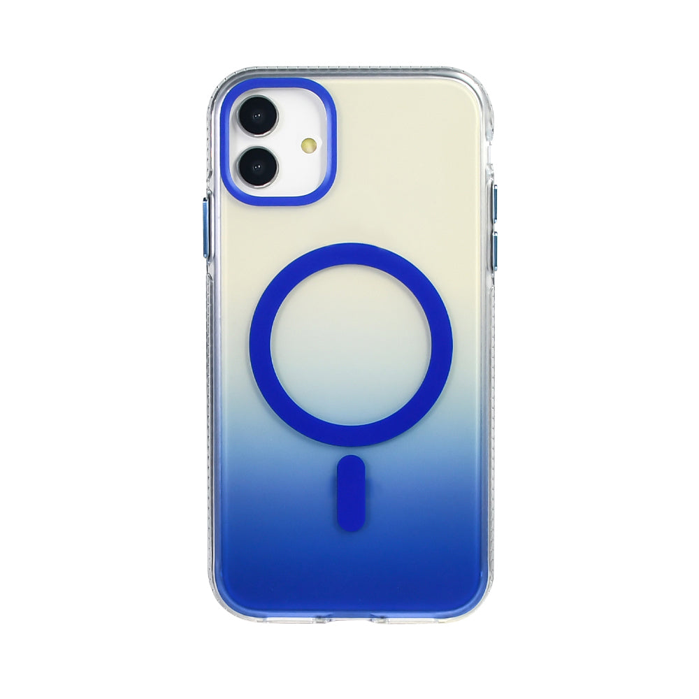 Apple iPhone 11 Kılıf M-safe Şarj Özellikli Transparan Renk Geçişli Zore Toros Kapak Siyah